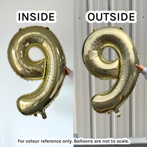 34 inch Unique White Gold Number 9 Foil Balloon (1)