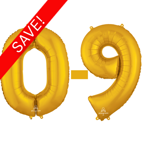 34 inch Anagram Gold Numbers Starter Kit - 36 Balloons 34 inch Anagram Gold Numbers Starter Kit - 36 Balloons
