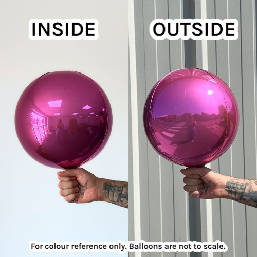 11" Globe Fuchsia Foil Balloon (1) - UNPACKAGED