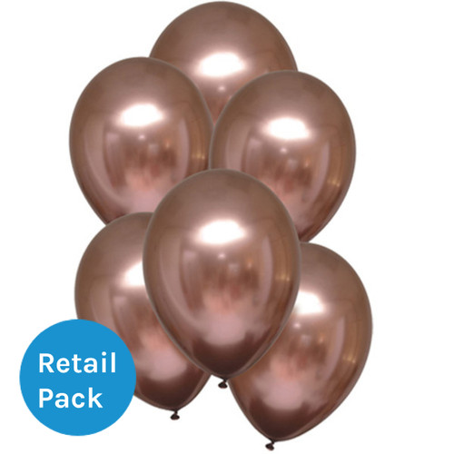 11 inch Rose Copper Satin Latex Balloons (6)
