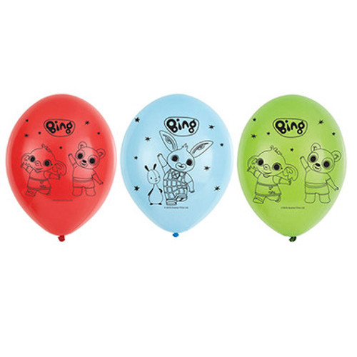 11 inch Bing Assorted Latex Balloons (6) 11 inch Bing Assorted Latex Balloons (6)