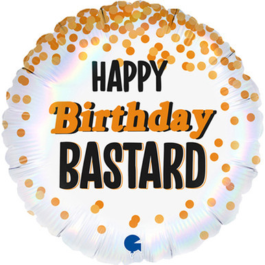 18 inch Happy Birthday B*****d Holographic Foil Balloon (1)