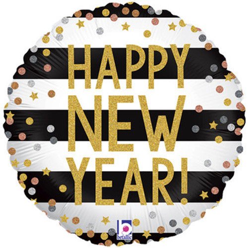 18 inch New Year Confetti Stripe Foil Balloon (1) 18 inch New Year Confetti Stripe Foil Balloon (1)