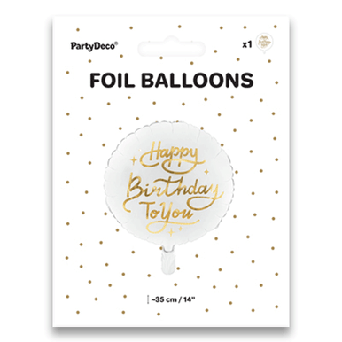 18 inch Happy Birthday To You Gold Script Foil Balloon (1)