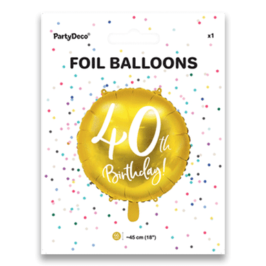 18 inch 40th Birthday Gold Foil Balloon (1)