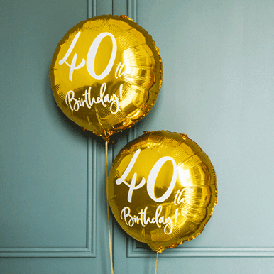 18 inch 40th Birthday Gold Foil Balloon (1)