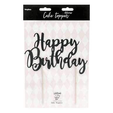 Happy Birthday Black Cake Topper (1)