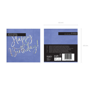Happy Birthday Navy Blue Paper Napkins (20)