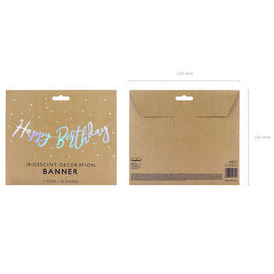 Happy Birthday Iridescent Foil Script Paper Banner - 62cm (1)