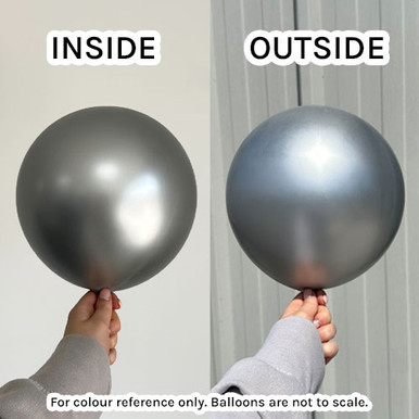 24" Mirror Silver Kalisan Latex Balloons (2)