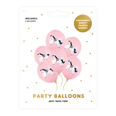 12 inch Little Horse Pale Pink Latex Balloons (6)