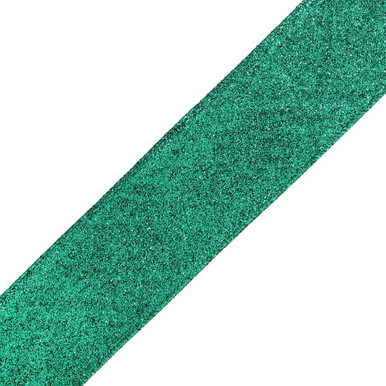 Green Sparkle Wired Edge Ribbon - 63mm x 9.1m (1)