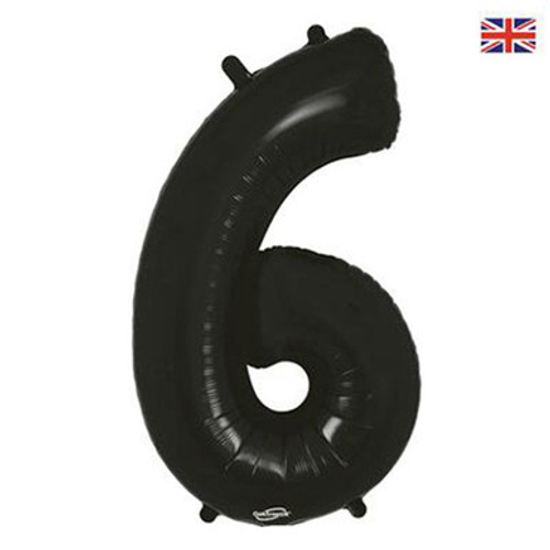 34 inch Oaktree Black Number 6 Foil Balloon (1)
