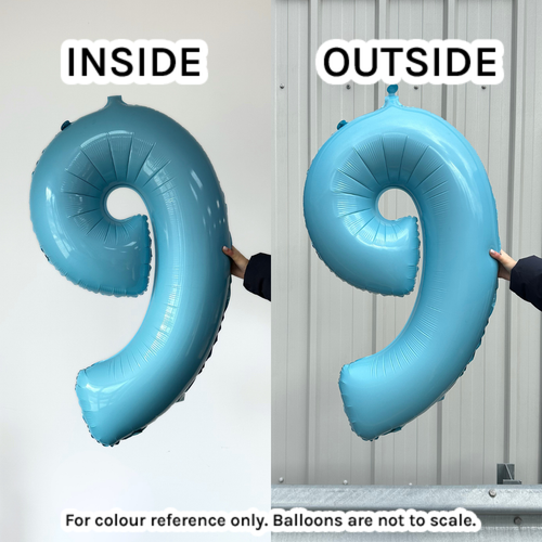 34 inch Pastel Matte Blue Number 0 Foil Balloon (1)