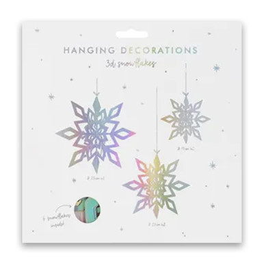 Holographic Silver Snowflake Hanging Decorations (6)