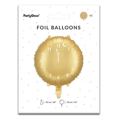 18 inch Midnight Clock Gold Foil Balloon (1) - Image 2