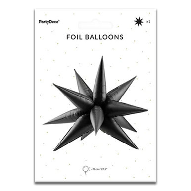 27" Matte Black Starburst Foil Balloon (1)