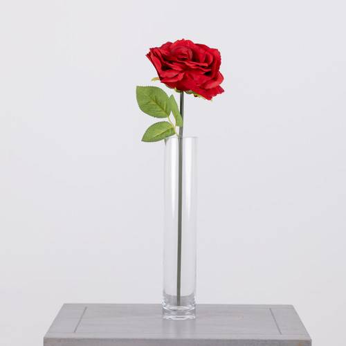 45cm Red Short Stem Tudor Rose (1)