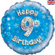 18 inch Happy 9th Birthday Blue Foil Balloon (1)