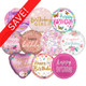 18 inch Female Birthday Foil Pack (50 Balloons)