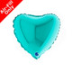 9" Tiffany Blue Heart Foil Balloon (1) - UNPACKAGED