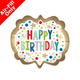9 inch Birthday Marquee Satin Gold Foil Balloon (1) - UNPACKAGED