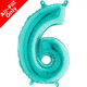 14 inch Tiffany Blue Number 6 Foil Balloon (1)