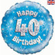 18 inch Happy 40th Birthday Blue Foil Balloon (1)