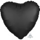 18" Onyx Satin Luxe Heart Foil Balloon (1) - UNPACKAGED