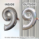 40 inch Holo Glitter Silver Number 9 Foil Balloon (1) 40 inch Holo Glitter Silver Number 9 Foil Balloon (1)