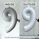 34 inch Matte White Number 8 Foil Balloon (1) 34 inch Matte White Number 8 Foil Balloon (1)