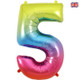34 inch Rainbow Number 5 Foil Balloon (1)