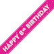 8th Birthday Glitz Pink & Silver Foil Banner - 9ft (1)