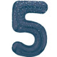 34 inch Unique Blue Glitz Number 5 Foil Balloon (1)