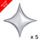 A silver coloured starpoint shaped foil balloon, manufactured by Prima. A silver coloured starpoint shaped foil balloon, manufactured by Prima.
