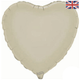 An 18 inch ivory heart foil balloon, supplied unpackaged.