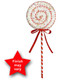 A red lollipop decoration. Finish may vary. A red lollipop decoration. Finish may vary.