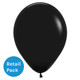 A 12 inch fashion black latex balloon, manufactured by Sempertex.