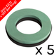 A pack of 5 OASIS® NAYLORBASE® Ideal Floral Foam Rings, each measuring approx. 25cm!