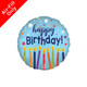 Anagram 9 inch Satin Blue Happy Birthday Foil Balloon