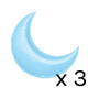 A pack of 3 26 inch pastel blue crescent balloons