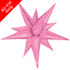 A 40" Matte Pink Shiny Leopard Print Starburst Foil Balloon, manufactured by Prima!