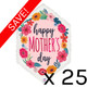 A pack of 25 25 inch Happy Mother's Day Blossoms Satin Foil Balloons
