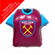 A 20 inch West Ham United FC Football Shirt Foil Balloon, featuring the iconic team logo!