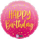 Betallic 18 inch Pink & Gold Happy Birthday Foil Balloon
