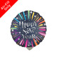 A 9 inch Happy New Year Satin Blast Foil Balloon, manufactured by Anagram.