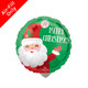 A 9 inch Smiley Santa Satin Foil Balloon, manufactured by Anagram.