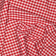 A 110cm x 100cm pre-cut piece of red 6mm gingham polycotton fabric.
