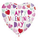An 18 inch Smiling Hearts Happy Valentine's Day Foil Balloon by Unique. An 18 inch Smiling Hearts Happy Valentine's Day Foil Balloon by Unique.