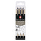 A pack of 3 0.3mm-0.5mm Black Pigma Micron Fineliner Pens, manufactured by Sakura.